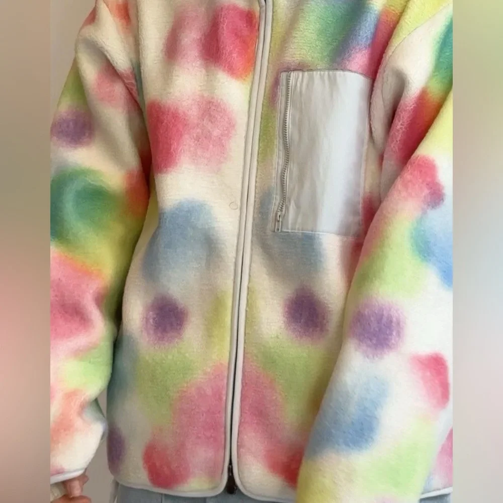 Sundae School Rainbow Valentine’s Day Drop Rainbow Fleece Unisex Small - Picture 1 of 14